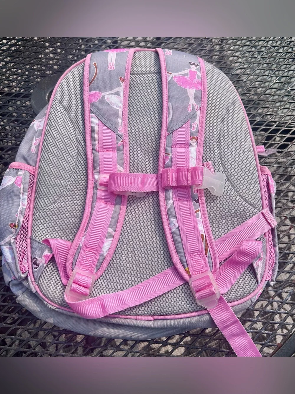 Pottery Barn Kids Pink and Gray Ballerina Backpack